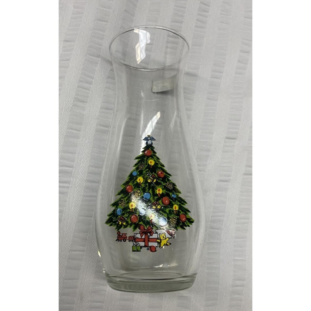 Vintage Pasabahce Glass Vase Christmas Tree Made in Turkey